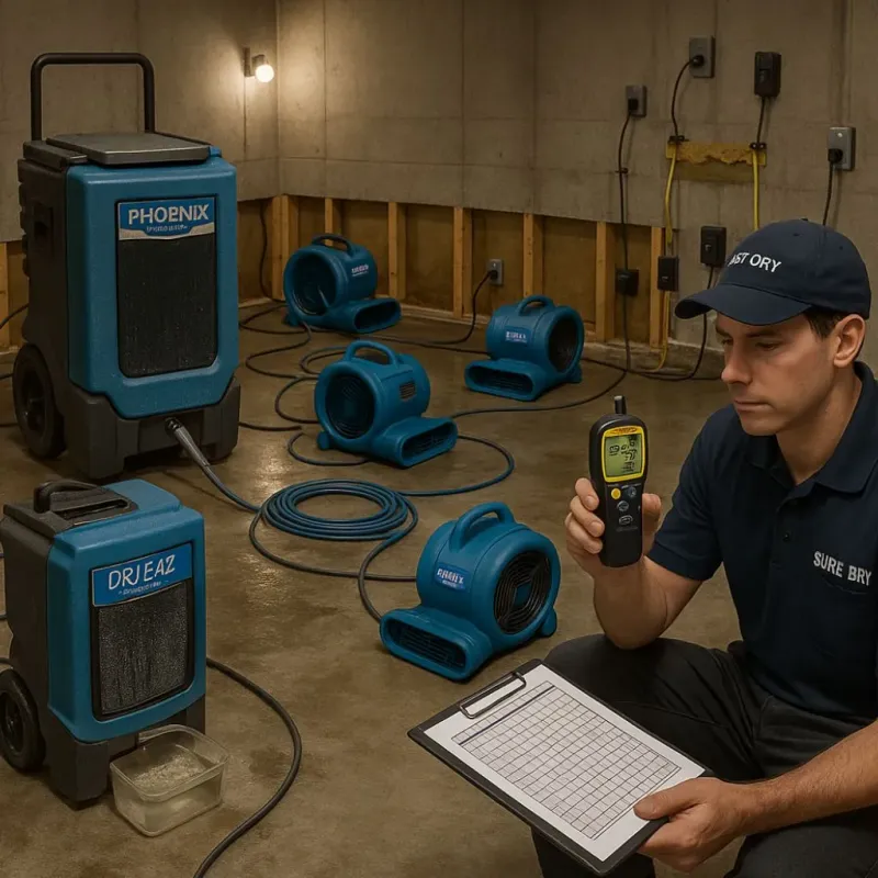 Structural Drying and Dehumidification process in Richmond Hill, GA